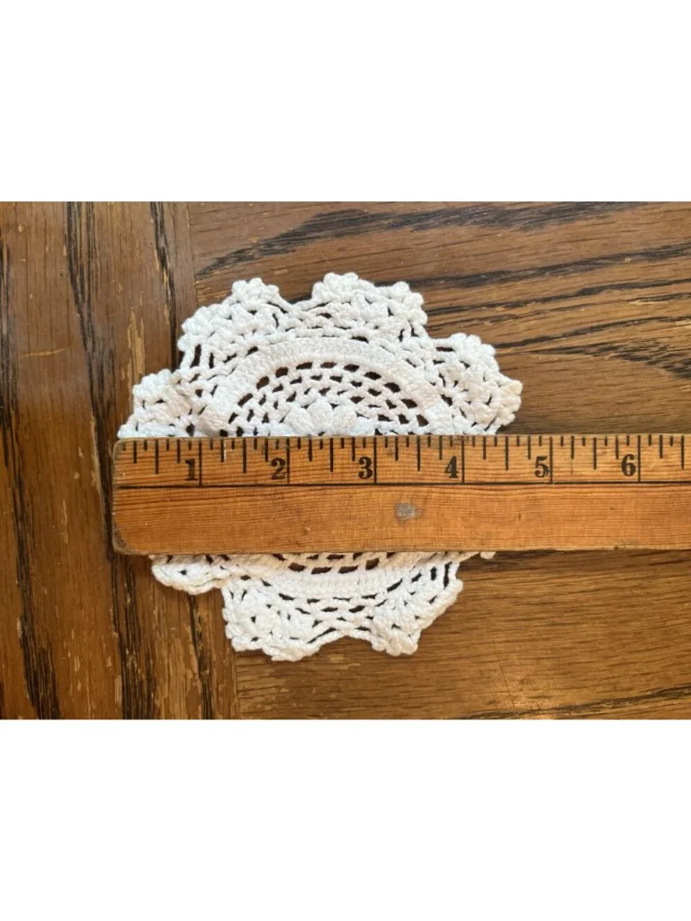 mall Charming Vintage White Handmade Crocheted Doily Cotton Scallop 5